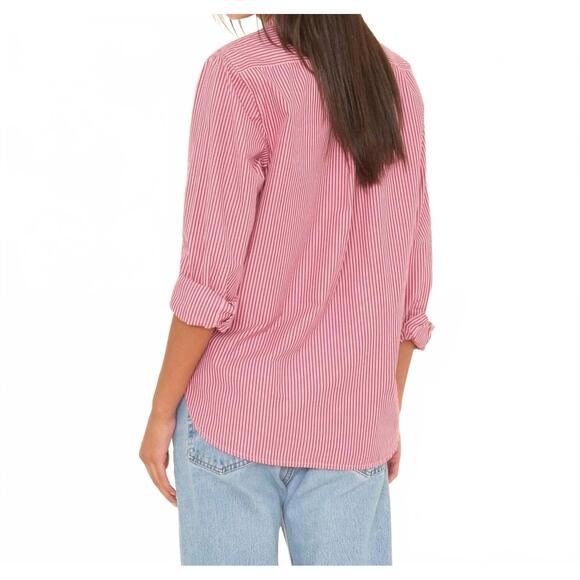 NEW XIRENA beau stripe shirt in ruby red